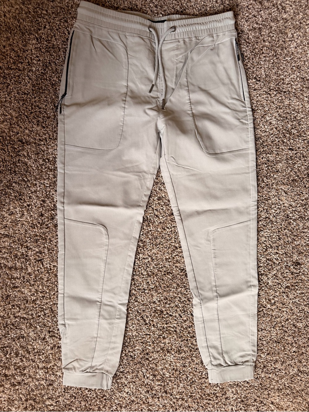 Aeropostale Men's Drawstring Joggers in Light Beige